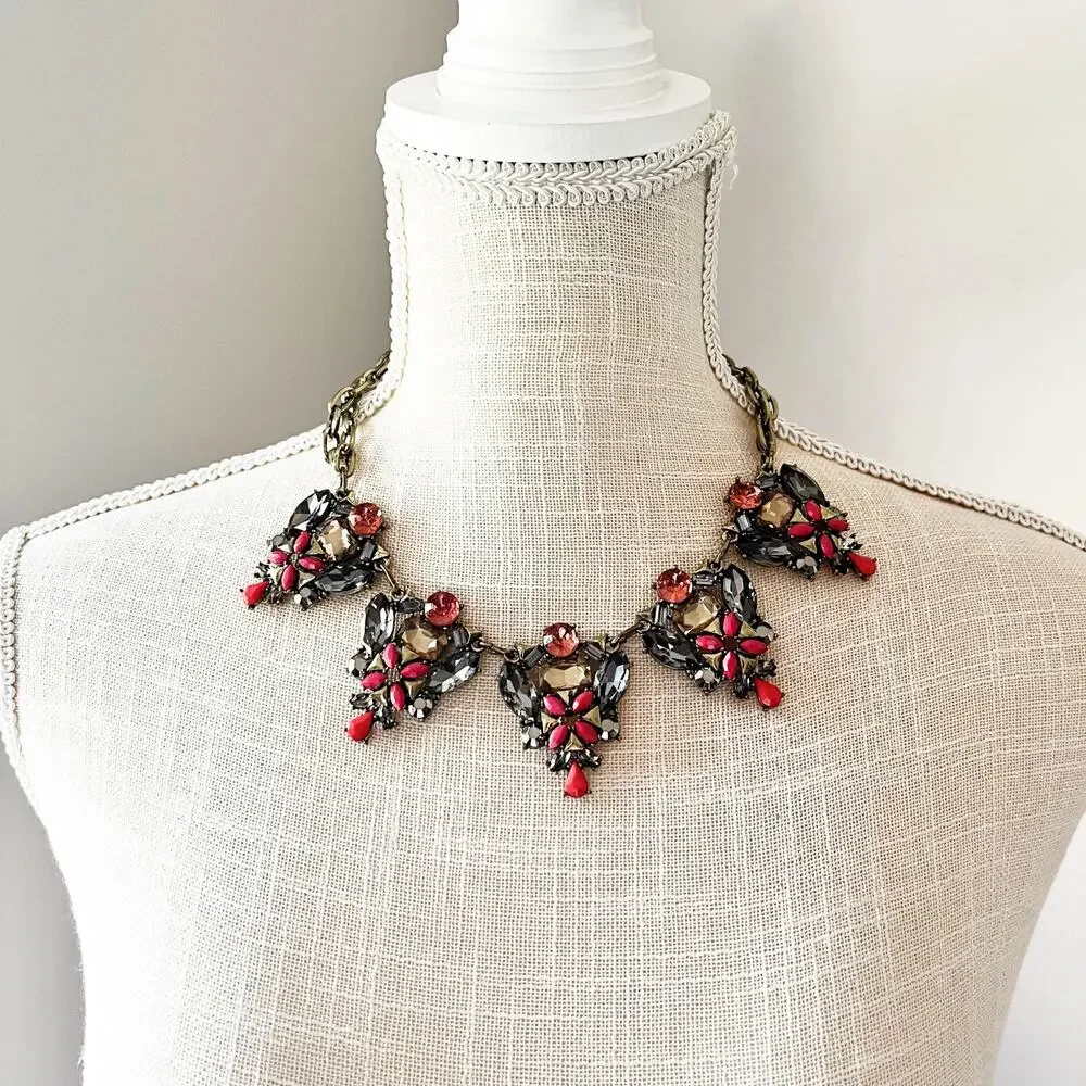 New York & Company Stone Cluster Statement Necklace
